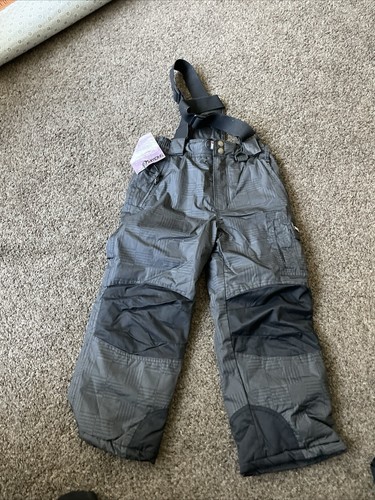 32 DEGREES WEATHERPROOF GREY UNISEX 5/6 XS SNOW SKI PANTS ZIP OFF SUSPENDERS NEW - Picture 2 of 8
