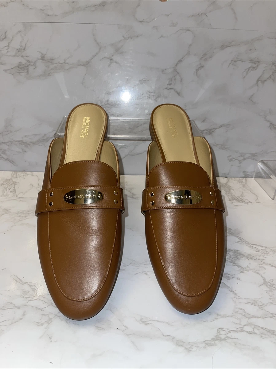 MICHAEL KORS Women s Sz 9.5 MK Brown Plate Mule NWOB