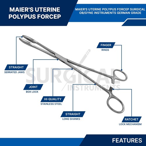 Maier's Uterine Polypus Forcep Surgical Ob/Gyne,Instruments German Grade - Picture 3 of 9