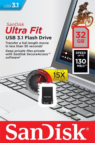 Unidad Flash SANDISK ULTRA FIT 256GB 128GB 64GB 32GB 16GB USB 3.0 3.1 130 MB LOTE T - Imagen 8 de 9