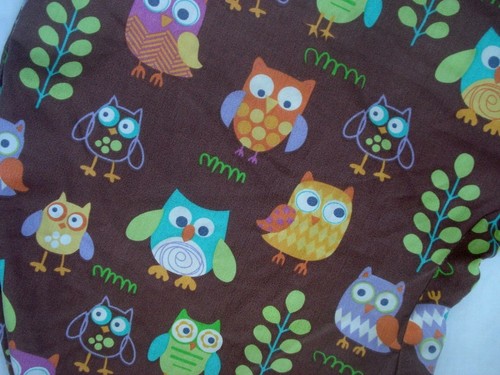 Brown Multi Color Owl Print Nursing Pillow Cover - Picture 3 of 4
