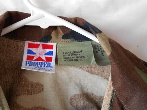 Propper Military Fatigues Combat Coat Green Woodland Camo XS - Picture 5 of 7