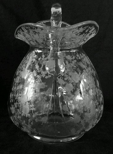 Exquisite vintage Cambridge Glass Doulton acid etched pitcher w. 4 goblets, 1940 - Picture 6 of 12