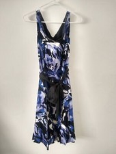 UK Dress MINUET Cocktail Wedding Evening beaded Bow Flower Lined Cotton US 6