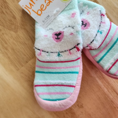 NEW Jumping Beans Llama Slipper Socks Slippers Toddler Girl 3-4 Size 6-12M - Picture 3 of 5