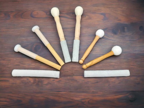 Crystal Singing Bowl Mallet Collection: Rubber, Bamboo, Suede and Combination