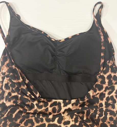 Cotton On One Piece Swimsuit Exotic Leopard Animal Print Black Size14 NEW W Tags - Picture 5 of 10