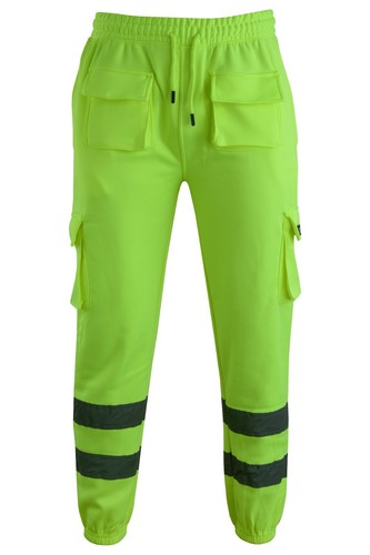 SEA3 Men's Hi Viz High Visibility Safety Fleece Cargo Work Trousers Joggers - Picture 16 of 43