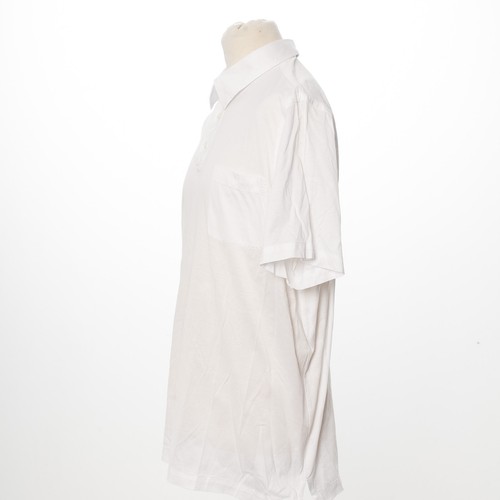 Polo BRIONI Blanco Sólido Jersey Algodón Manga Corta Hecho en Italia - Imagen 2 de 5