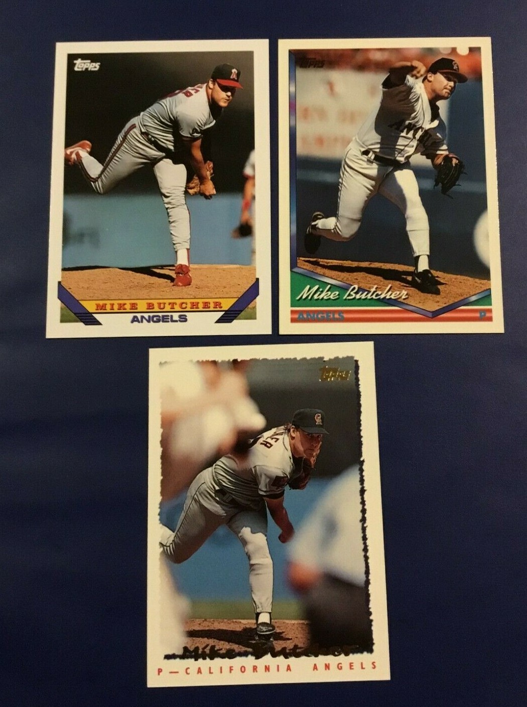 1993 1994 1995 Topps #104 #368 #236 MIKE BUTCHER Lot 3 Anaheim Angels