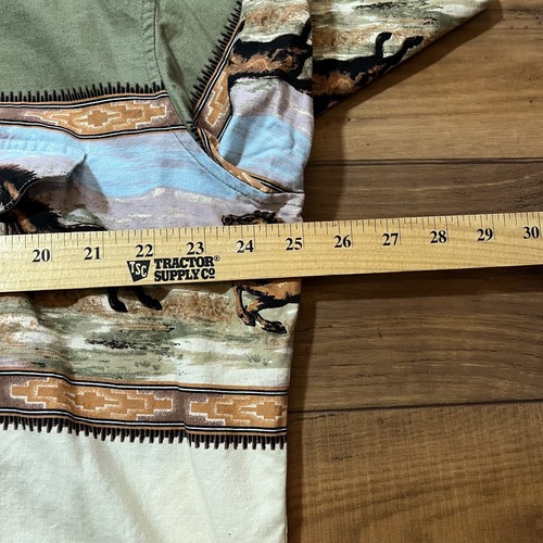 Panhandle Slim Western Shirt XL Green & Beige Horse Pearl Snap Cowboy Button Up - Picture 4 of 12