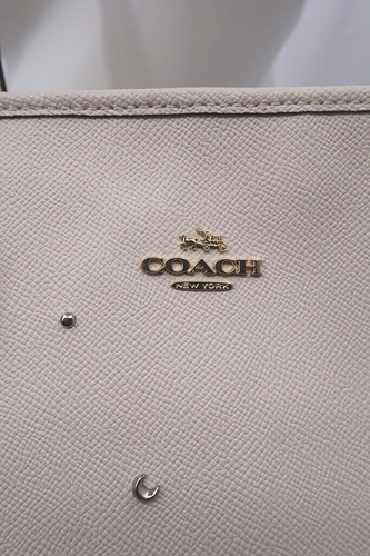 COACH NEU MIT ETIKETT CITY REISSVERSCHLUSS TASCHE MIT STARDUST NIETEN F22299 HELLGOLD/KREIDE - Bild 3 von 11