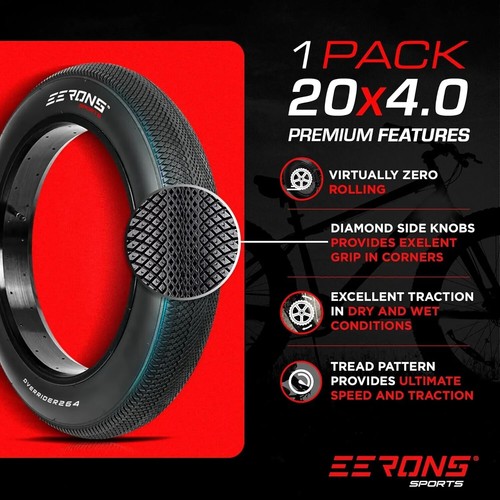 20x4 Fat Tire-E-bike Tire | High-Performance | Electric Bike Tire (1 Tire) - Bild 2 von 10