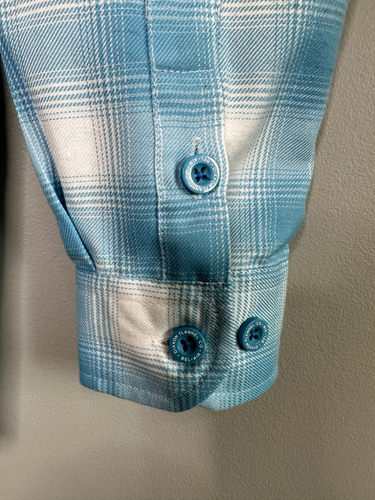 NUEVO SIN ETIQUETAS Camisa Top Dixxon BelAir Classics Franela Redefinida para Mujer 2X Botones a Presión - Imagen 7 de 12