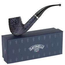 Savinelli Arcobaleno Rusticated Blue 606 KS 6mm Filters Briar Tobacco Pipe NEW
