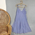Handpicked By Birds Chambray Stripe Dress Size 16 Made In Australia Blue White