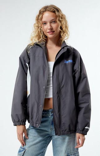 PacSun Formula 1 Racing Women's Oversized Jacket Fashion Coat Gray Coat #038 - Picture 6 of 10