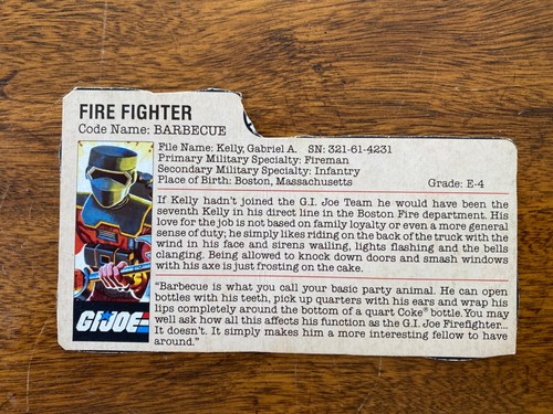 GI Joe Cobra - FILE CARDS - Original Action Figure Accessory LIST YOU PICK - Picture 114 of 273