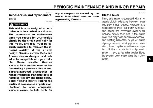 Yamaha Owners Manual Book Guide 2007 STRATOLINER S - Picture 12 of 24