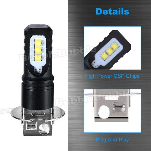 2x H3 LED HEADLIGHT FOG DRIVING LIGHT BULBS CAR LAMP GLOBES 6000K White - Picture 7 of 9