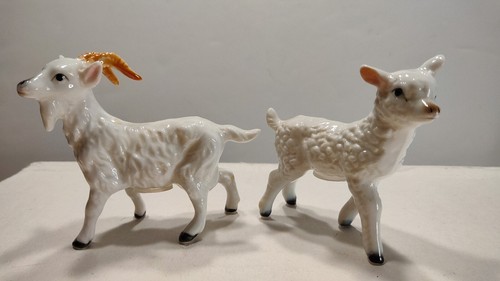 Vintage Bone China White Goats Salt & Pepper