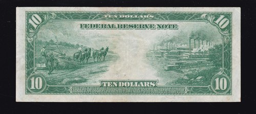 US 1914 $10 FRN New York District Red Seal FR 893b VF-XF (679) - Picture 2 of 2