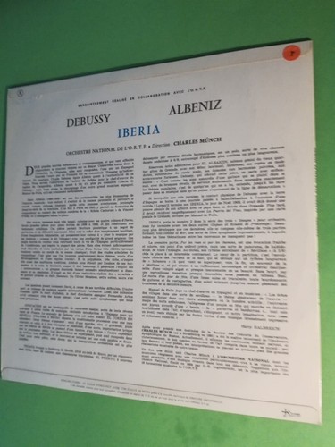 Debussy Albeniz Orchestre National De L'ORTF, Charles Münch Iberia LP/L304 - Afbeelding 2 van 4
