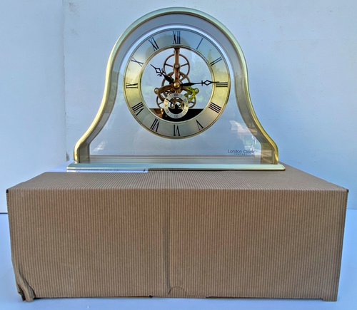 Gold Tone Battery Skeleton Mantel Clock by London Clock Co 02087 - SCRUFFY BOX - Picture 17 of 22
