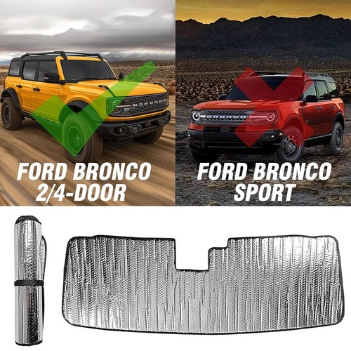 for 2021-2025 Ford Bronco Front Windshield Sunshade Cover Sun Visor Pad Anti UV - Picture 4 of 18