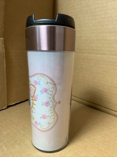 Vaso de viaje Sanrio Hello Kitty 2016 de metal acero con tapa - usado - Imagen 1 de 11