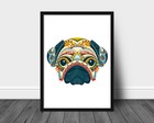 Pug dog wall print, Mandala Pug wall art poster, Pug lover gift, Pug wall decor