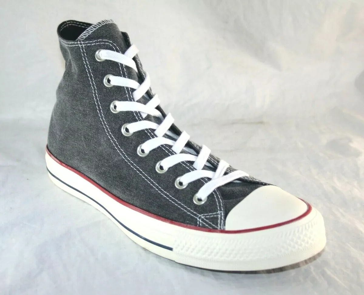 Næsten død Ødelægge Pidgin Converse Chuck Taylor All Star Hi Stonewashed Black/Black/White 159537F |  eBay