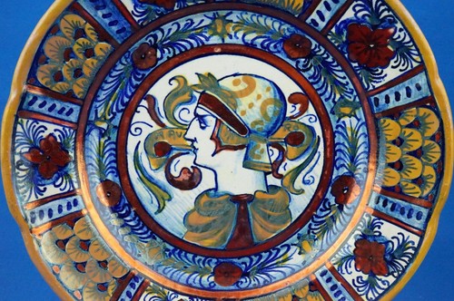 Cooperativa ceramisti Gualdo Tadino Coppia piatti ceramica lustro Cesare 1900 XX - Imagen 7 de 24