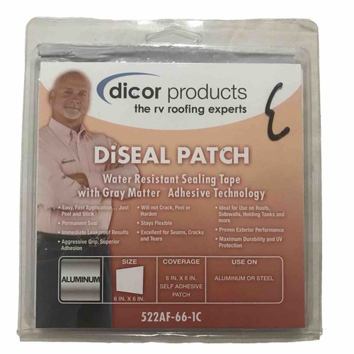 Dicor DiSEAL Patch 522AF-66-1C RV Aluminum Water Resistant Sealing Tape 6"x6" - Picture 4 of 5