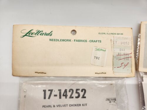 Lot of 2 Vintage Lee Wards Crochet Jewelry Kits New Old Stock Pearl Scarf - Picture 3 of 9