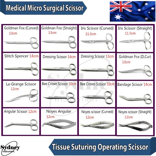Medical Surgical Scissors Iris Gum Dressing Lister Bandage Stitch Spencer - Picture 1 of 16