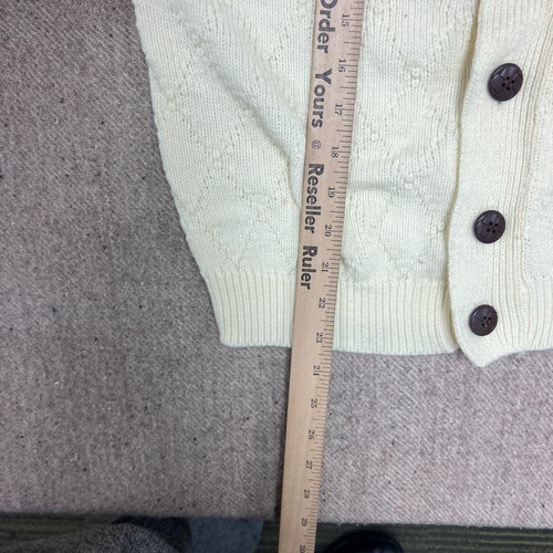 Vintage John Blair Cardigan Mens Small White 1970s - Picture 8 of 9