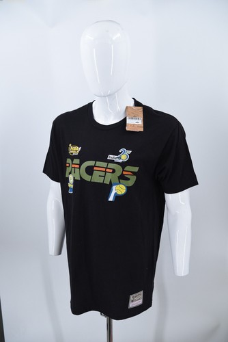 Indiana Pacers Mitchell & Ness NWT RARE!! Logo Milestone Dates T-Shirt Sz Large - Picture 6 of 11