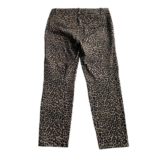 J. Crew Winnie Pant Cropped Ankle Brown Black Leopard Size 8 Animal Print NWOT - Picture 6 of 8
