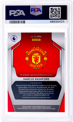 2019 Panini Prizm Premier League Marcus Rashford Auto #33