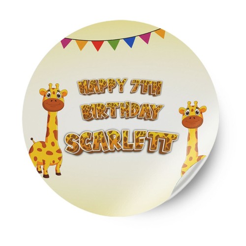 Pegatinas Personalizadas Cualquier Nombre Diseño Jirafa Cumpleaños Decoración Fiesta Etiqueta 56 - Imagen 4 de 11