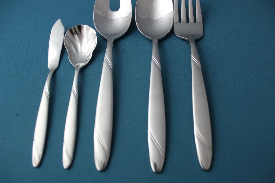 Cucharada para servir 5 piezas tenedor perforado azúcar Oneida RISOTTO 18/10 acero inoxidable Foto 2 de 4