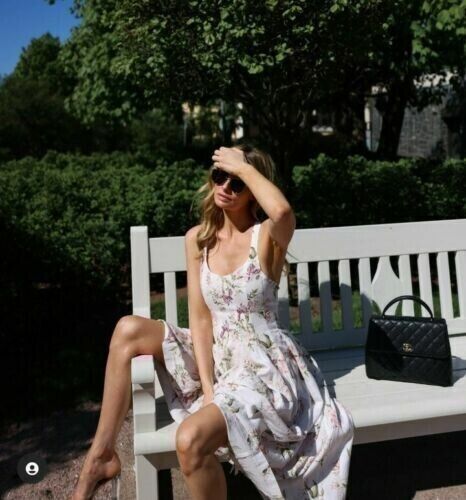 Vestido de Verano Brock Collection X H&M Rosa Estampado Floral Lino Bl Midi Talla S 8 10 - Imagen 4 de 16