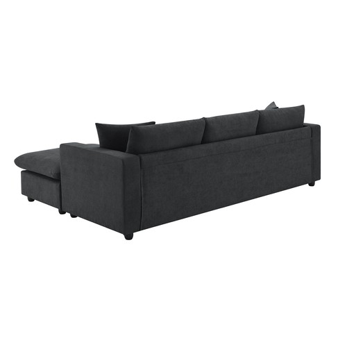 3-Seat Sectional Sofa Couch w/Convertible Ottoman,L Shaped Polyester Fabric Sofa - Picture 7 of 25
