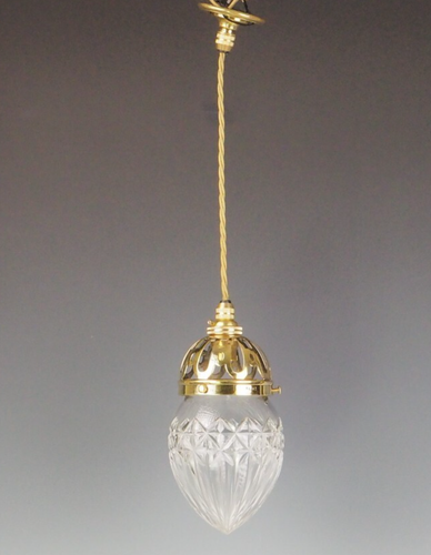 Elegant Antique Cut Glass Open Pendant Light - Picture 2 of 11