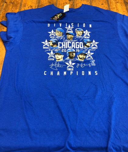 NWT Chicago Cubs 1016 Division Champions T-Shirt Mens XL