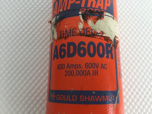 FUSIBLE DE RETARDO DE TIEMPO GOULD SHAWMUT A6D600R 600 AMP 600 VOLTIOS..76 - Imagen 2 de 2