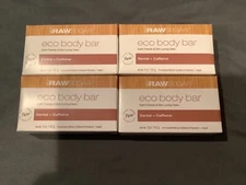 4 Bars Raw Sugar Eco Body Bar Santal + Caffeine Vegan 5 Oz