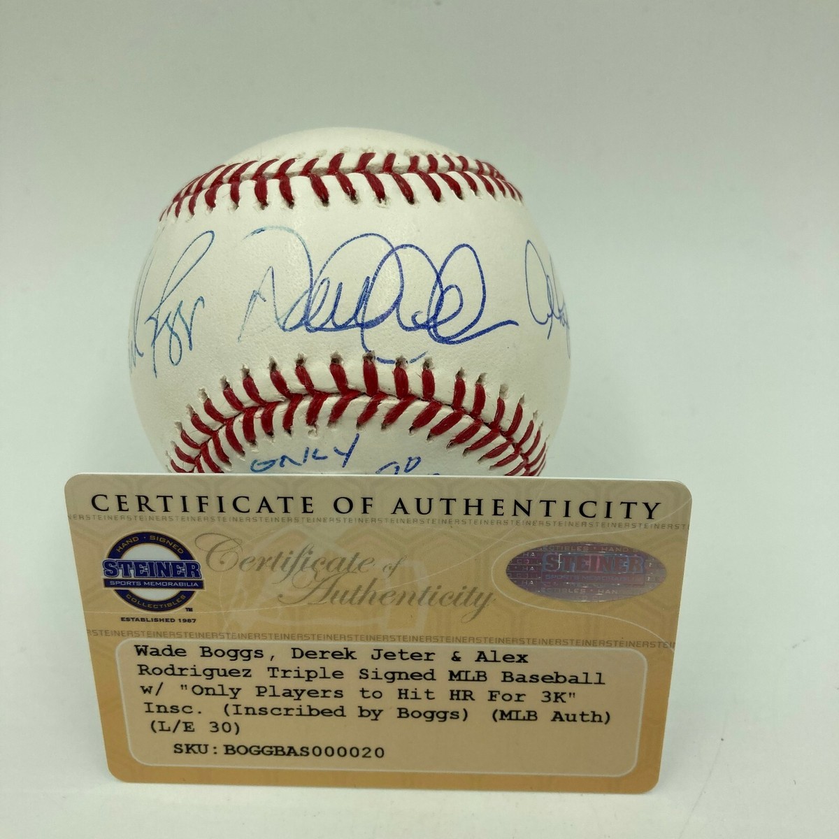 Derek Jeter Alex Rodriguez 3000th Hit Home Run Signed Inscribed