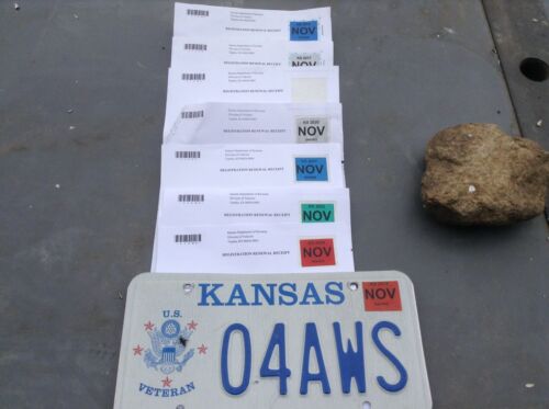 Kansas Veteran License Plate with stickers 15-17- 19-20-21-23-24 expired - Picture 3 of 3